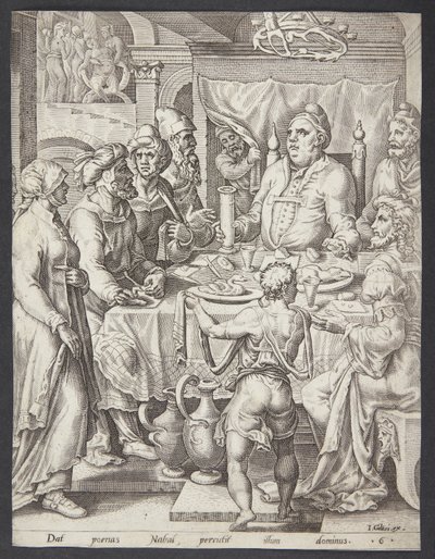 La fiesta de Nabal de Ubekendt efter Maarten van Heemskerck