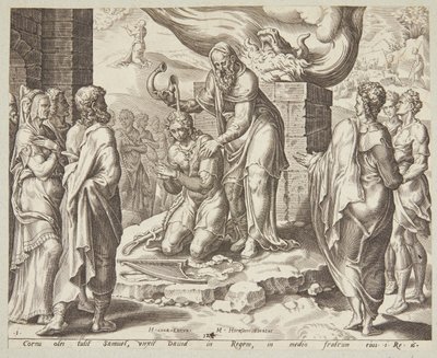Samuel ungiendo a David de Ubekendt efter Maarten van Heemskerck