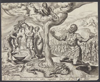 El rocío sobre el vellón de lana de Ubekendt efter Maarten van Heemskerck