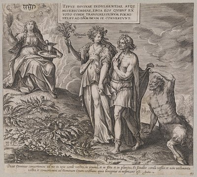 Alegoría de la penitencia y la conciencia de culpa de Ubekendt efter Maerten de Vos
