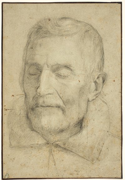Retrato de un hombre con los ojos cerrados de Ubekendt italiensk