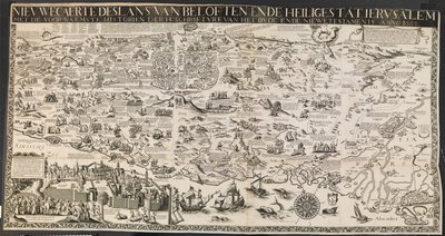 Nuevo mapa de las tierras de promesas y estado sagrado de Jerusalén de Ubekendt nederlandsk aktiv midten af 1600 tallet