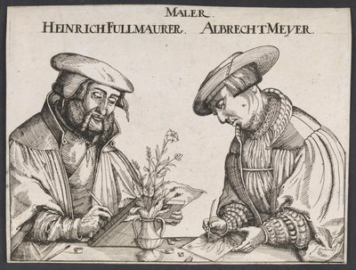 Retrato de Heinrich Füllmaurer y Albrecht Meyer de Ubekendt tysk 1500 tallet