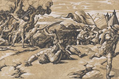 David y Goliat, ca. 1520-27 de Ugo da Carpi
