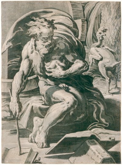 Diógenes, después de Parmigianino de Ugo da Carpi