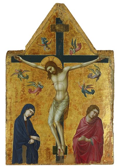 La Crucifixión con la Virgen, San Juan y los ángeles de Ugolino di Nerio