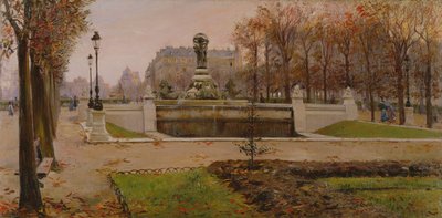 Vista de los jardines de la Tuillerie, París (óleo sobre lienzo) de Ulisse Caputo