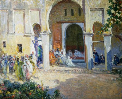 Juicio del Pachá, Fez 1924, pintura de Ulisse Caputo (1872-1948), 80x100 cm, Italia, siglo XX de Ulisse Caputo