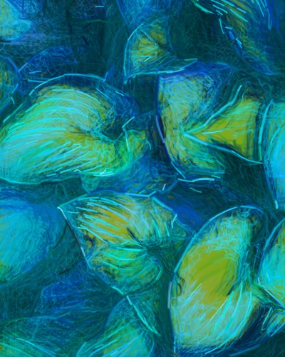 Hojas de color verde azulado brillante de Uma Gokhale