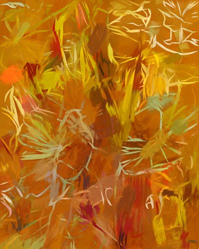 Abstracto botánico dorado de Uma Gokhale