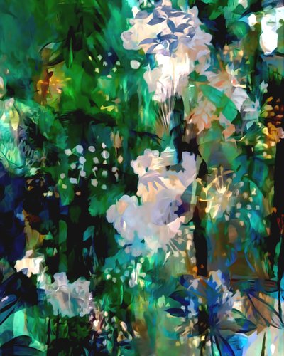 Abstracción floral exuberante de Uma Gokhale