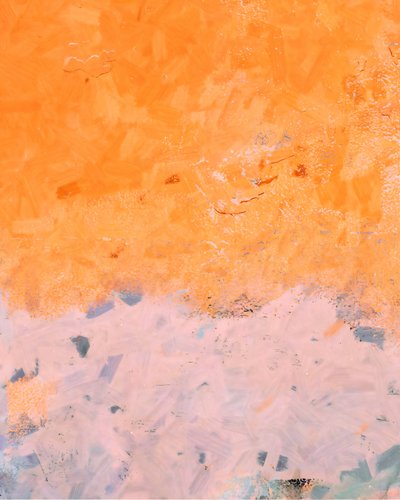 Abstracto en tonos naranja y rosa de Uma Gokhale