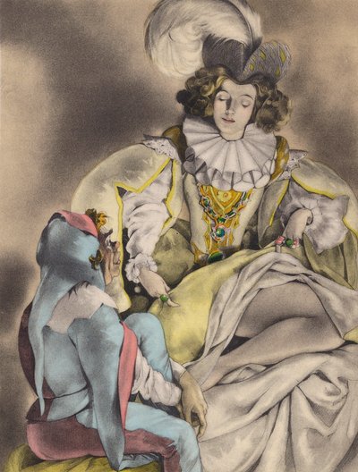 Ilustración de Brunelleschi para Contes et Nouvelles de La Fontaine (litografía en color) de Umberto (after) Brunelleschi