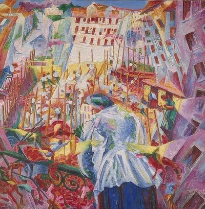La calle entra en la casa de Umberto Boccioni