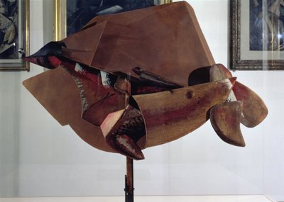 Dinamismo de un caballo en movimiento y casas de Umberto Boccioni