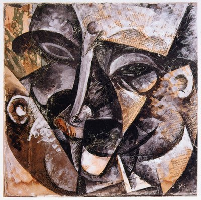 Dinamismo de una cabeza de hombre, 1914 de Umberto Boccioni