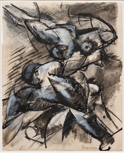 Quiero leer formas humanas en movimiento (Descomposición Dinámica) de Umberto Boccioni