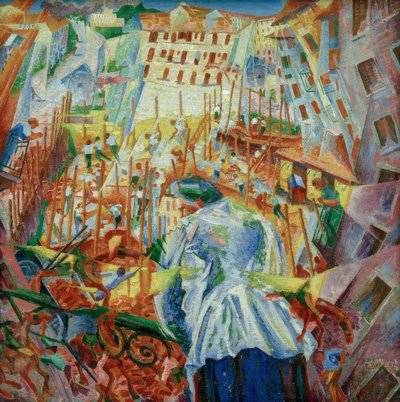 La calle entra en la casa de Umberto Boccioni