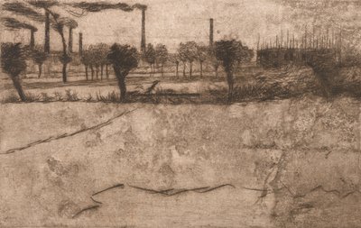 Paisaje con plantas industriales, 1909 de Umberto Boccioni