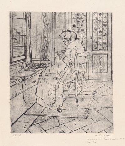 Mi madre trabajando de Umberto Boccioni