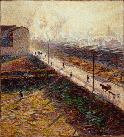 Mañana o El camino suburbano en la madrugada de Umberto Boccioni