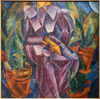 Costrucción perpendicular en espiral. Mujer sentada de Umberto Boccioni