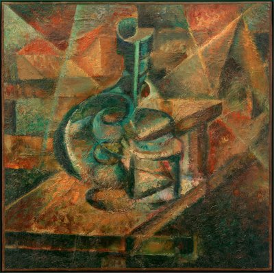 Naturaleza muerta con botella de Umberto Boccioni