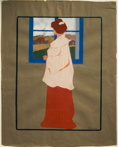Mujer en la ventana (Otoño), circa 1908 de Umberto Boccioni