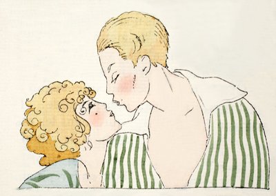 Amantes . (impresión de plantillas) de Umberto Brunelleschi