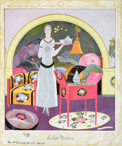El estilo moderno, c. 1925 (litografía en color) de Umberto Brunelleschi