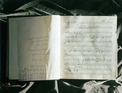 La primera página del "Andrea Chenier" de Umberto Menotti Maria Giordano (impresión) de Umberto Giordano