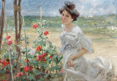 En el jardín de flores, 1899 de Umberto Veruda