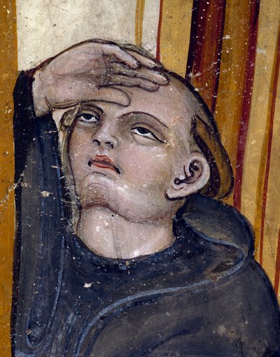 Un monje observando el cielo (detalle) de Umbrian School