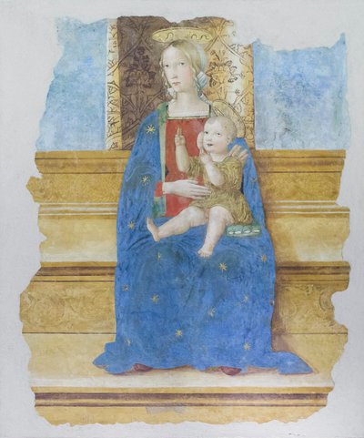 Virgen de la Guardería, principios del siglo XVI, Baldo de Sarofini da Perugia  (fresco transferido a madera) de Umbrian School