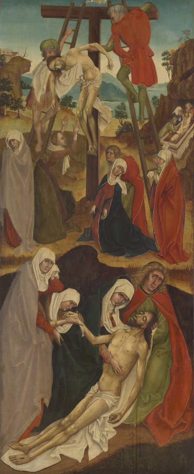 Retablo con las Estaciones de la Pasión y la Crucifixión de Cristo de Unbekannt (Oberbayerischer Meister, Ende 15. Jh., Werkstatt Jan Polak)