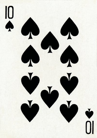 10 de espadas de una baraja de cartas de Goodall & Son Ltd., c1940 de Unbekannt