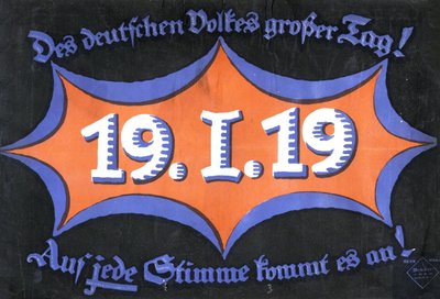 19 de enero de 1919. Elección federal alemana, 1919 de Unbekannt