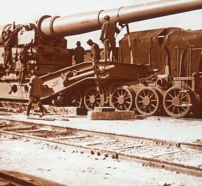 Cañón ferroviario 370 llamado Louise, Mailly, norte de Francia, c1914-c1918 de Unbekannt