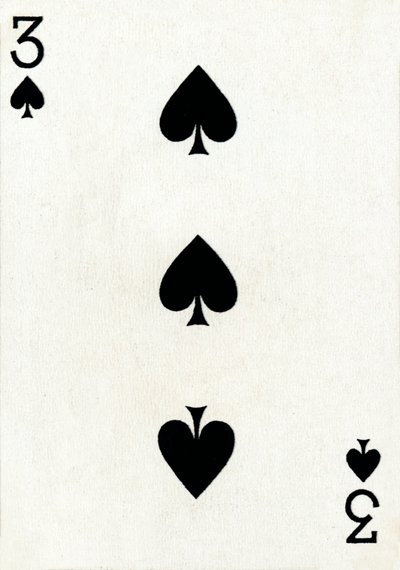 3 de espadas de una baraja de cartas de Goodall & Son Ltd., c. 1940 de Unbekannt