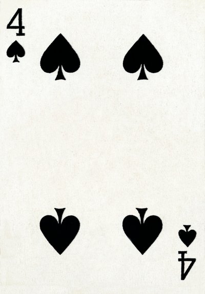 4 de espadas de una baraja de cartas de Goodall & Son Ltd., c. 1940 de Unbekannt