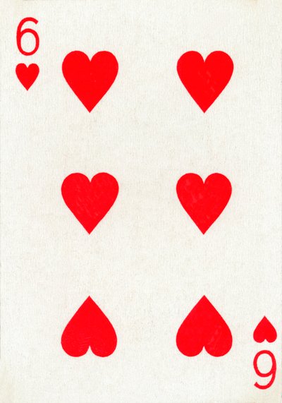 6 de corazones de una baraja de cartas de Goodall & Son Ltd., c1940 de Unbekannt