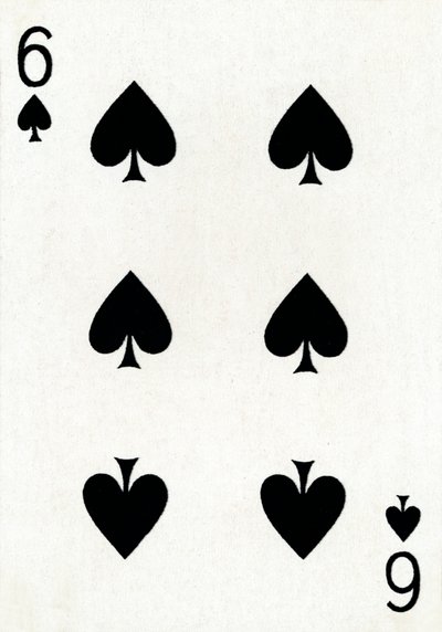 6 de Espadas de una baraja de cartas de Goodall & Son Ltd., c1940 de Unbekannt