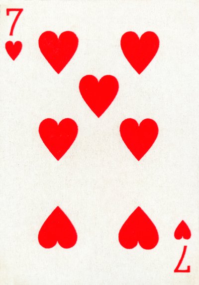 7 de Corazones de una baraja de cartas de Goodall & Son Ltd., c1940 de Unbekannt