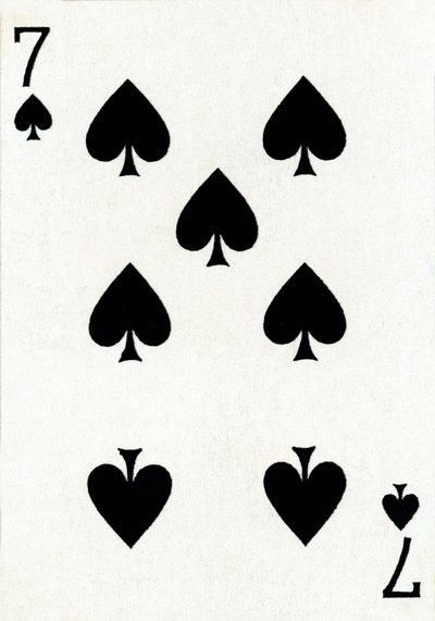 7 de espadas de una baraja de cartas de Goodall & Son Ltd., c1940 de Unbekannt