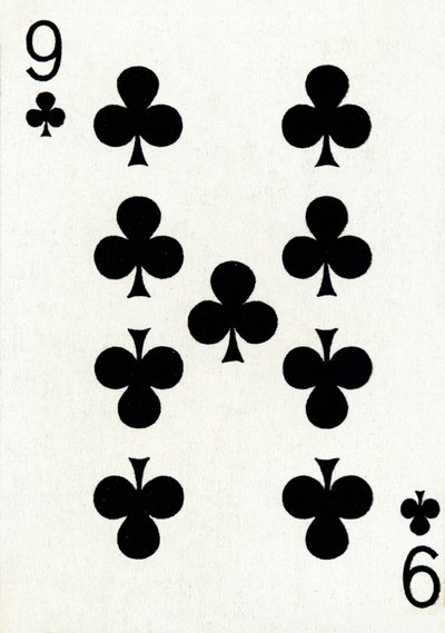 9 de tréboles de una baraja de cartas de Goodall & Son Ltd., c1940 de Unbekannt