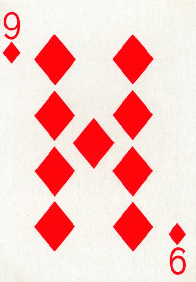 9 de Diamantes de una baraja de cartas de Goodall & Son Ltd., c1940 de Unbekannt