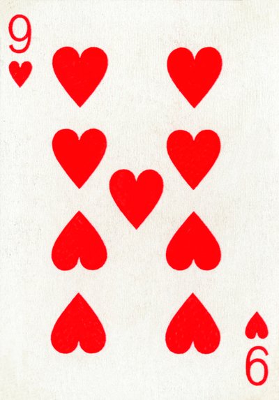 9 de corazones de una baraja de cartas de Goodall & Son Ltd., c1940 de Unbekannt