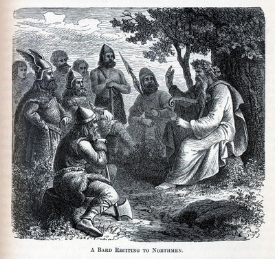 Un Bardo Recitando a los Nórdicos, 1882 de Unbekannt