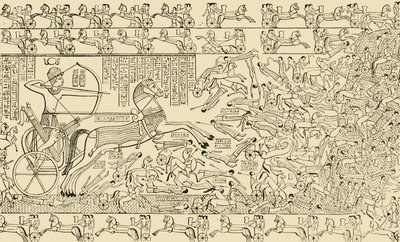 Escena de batalla del Rameseum en Tebas, 1890 de Unbekannt
