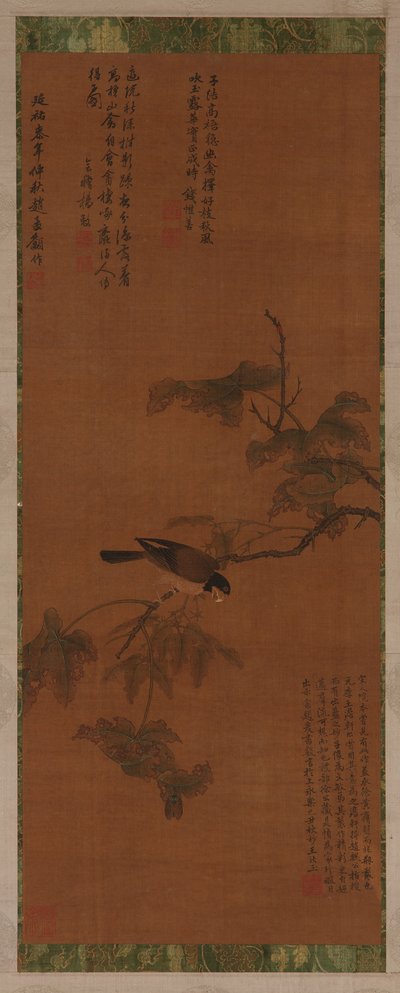 Un pájaro en una rama frondosa, dinastía Ming, siglos XVI-XVII de Unbekannt